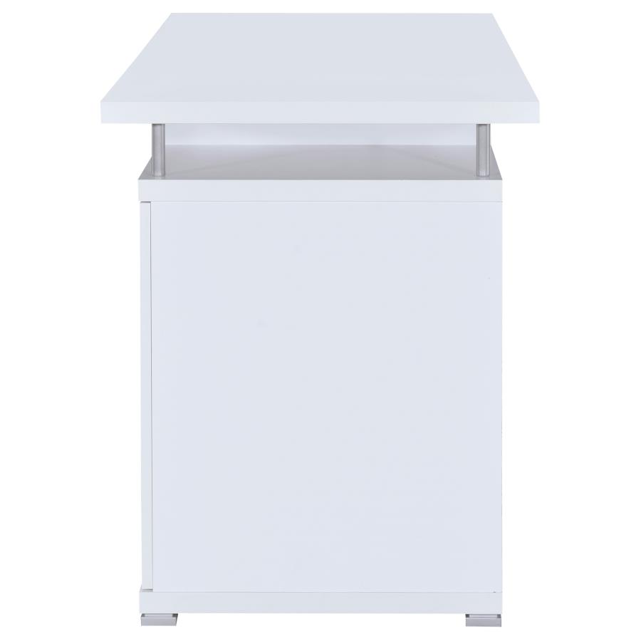 Tracy 55-inch 2-drawer Office Computer Desk White view 5