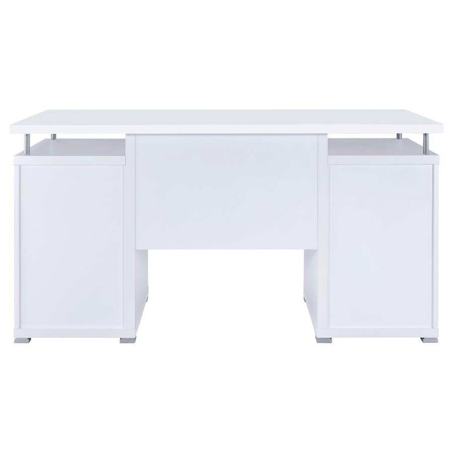 Tracy 55-inch 2-drawer Office Computer Desk White view 7