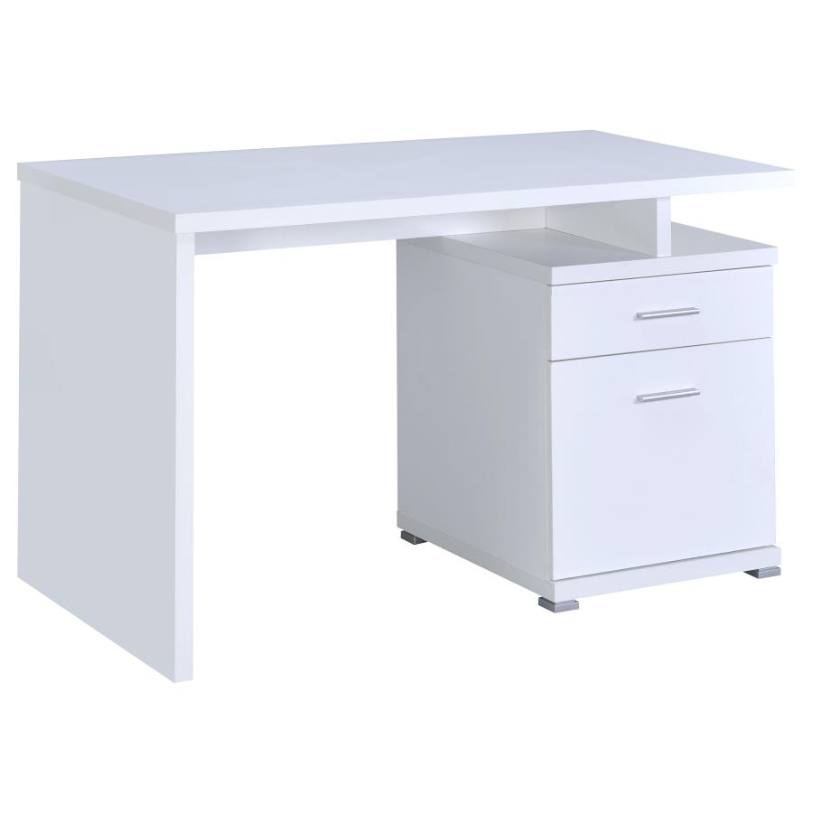 Irving 47-inch 2-drawer Office Computer Desk White view 4