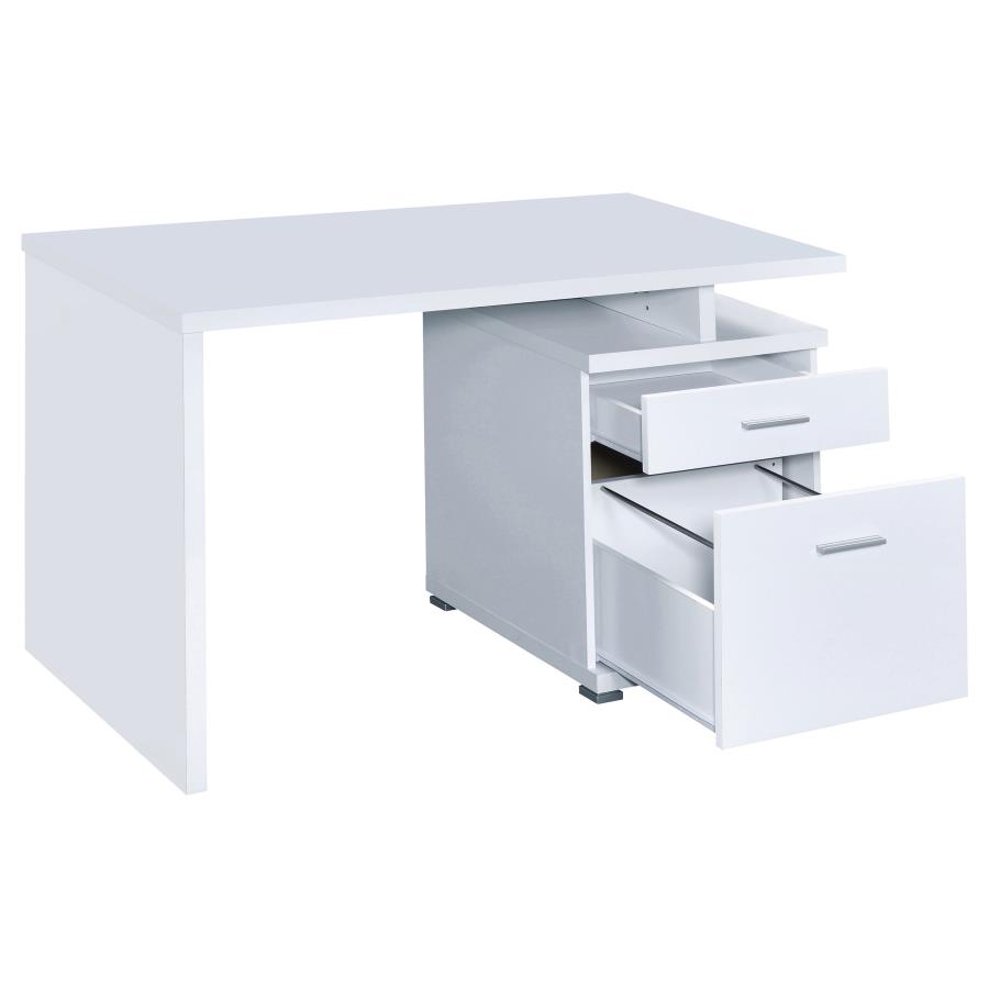 Irving 47-inch 2-drawer Office Computer Desk White view 5
