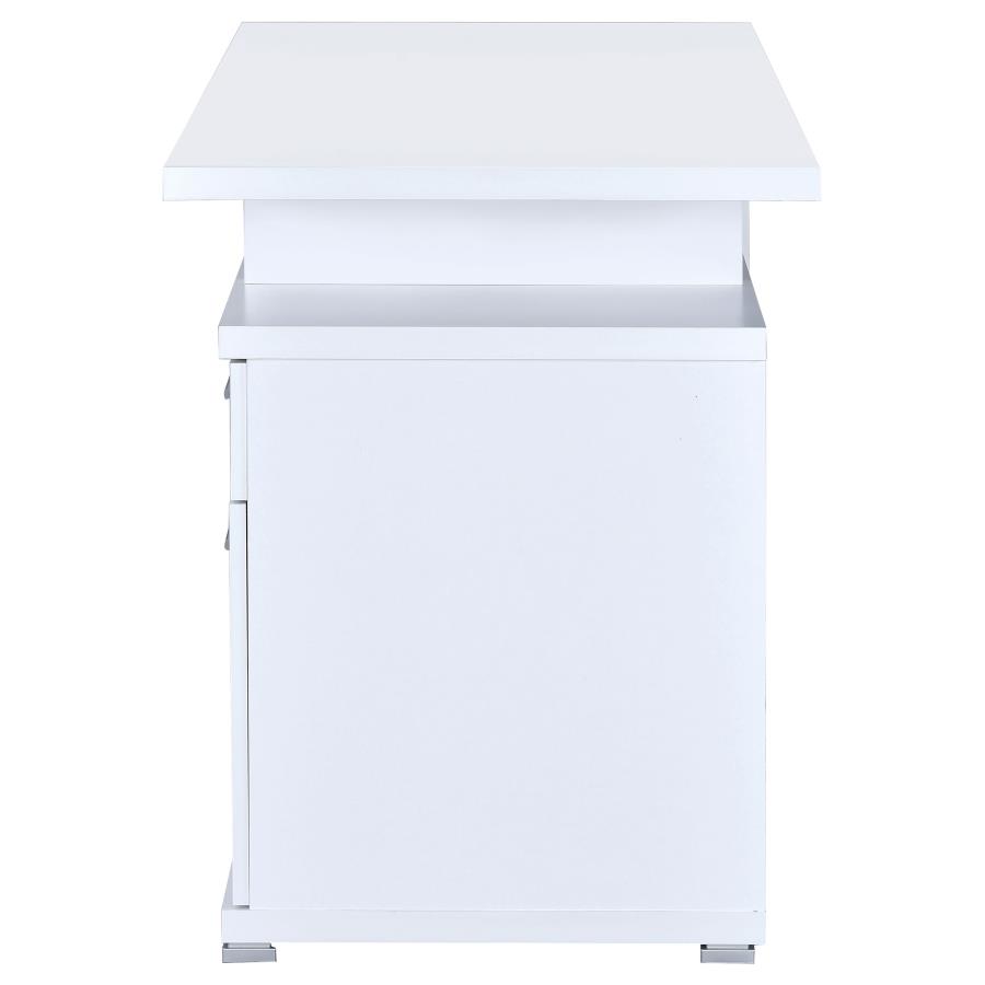 Irving 47-inch 2-drawer Office Computer Desk White view 7