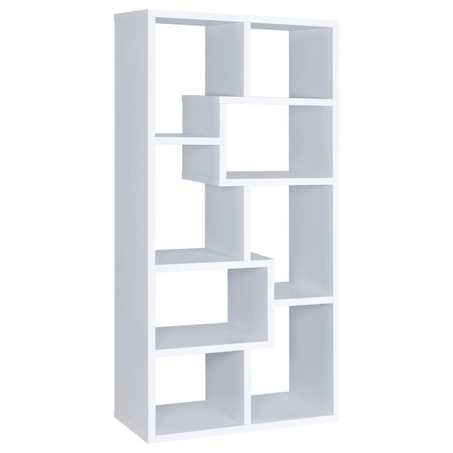 Theo 71-inch 6-shelf Bookshelf White view 5