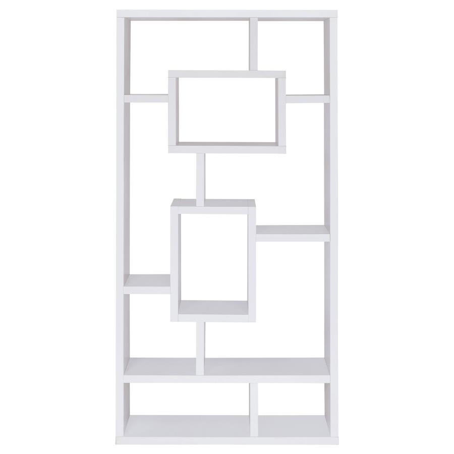 Corey 71-inch 8-shelf Bookshelf White view 3