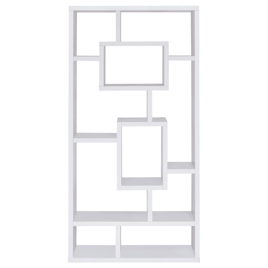 Corey 71-inch 8-shelf Bookshelf White view 7