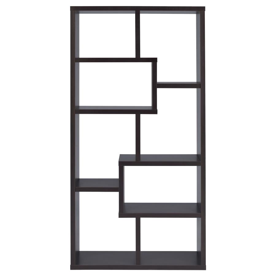 Theo 71-inch 6-shelf Bookshelf Cappuccino view 3