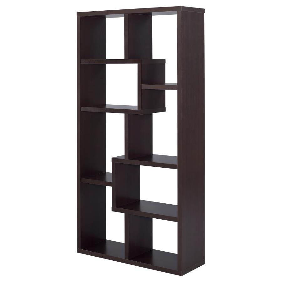 Theo 71-inch 6-shelf Bookshelf Cappuccino view 4