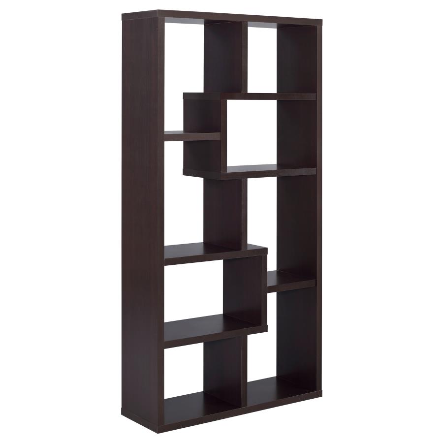 Theo 71-inch 6-shelf Bookshelf Cappuccino view 6