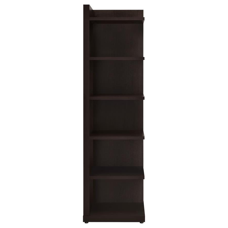 Alder 71-inch 6-shelf Corner Bookcase Cappuccino view 4