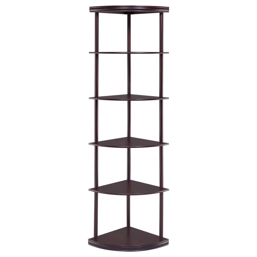 Bonwick 72-inch 5-shelf Corner Bookshelf Cappuccino view 3
