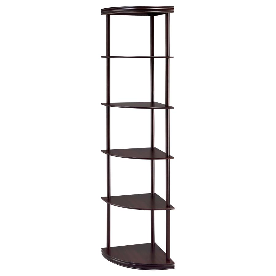 Bonwick 72-inch 5-shelf Corner Bookshelf Cappuccino view 4