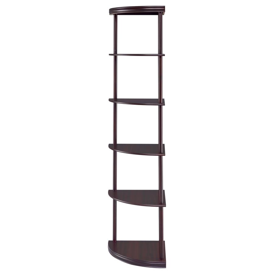 Bonwick 72-inch 5-shelf Corner Bookshelf Cappuccino view 5
