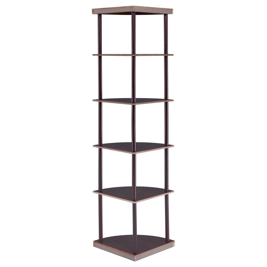 Bonwick 72-inch 5-shelf Corner Bookshelf Cappuccino view 7