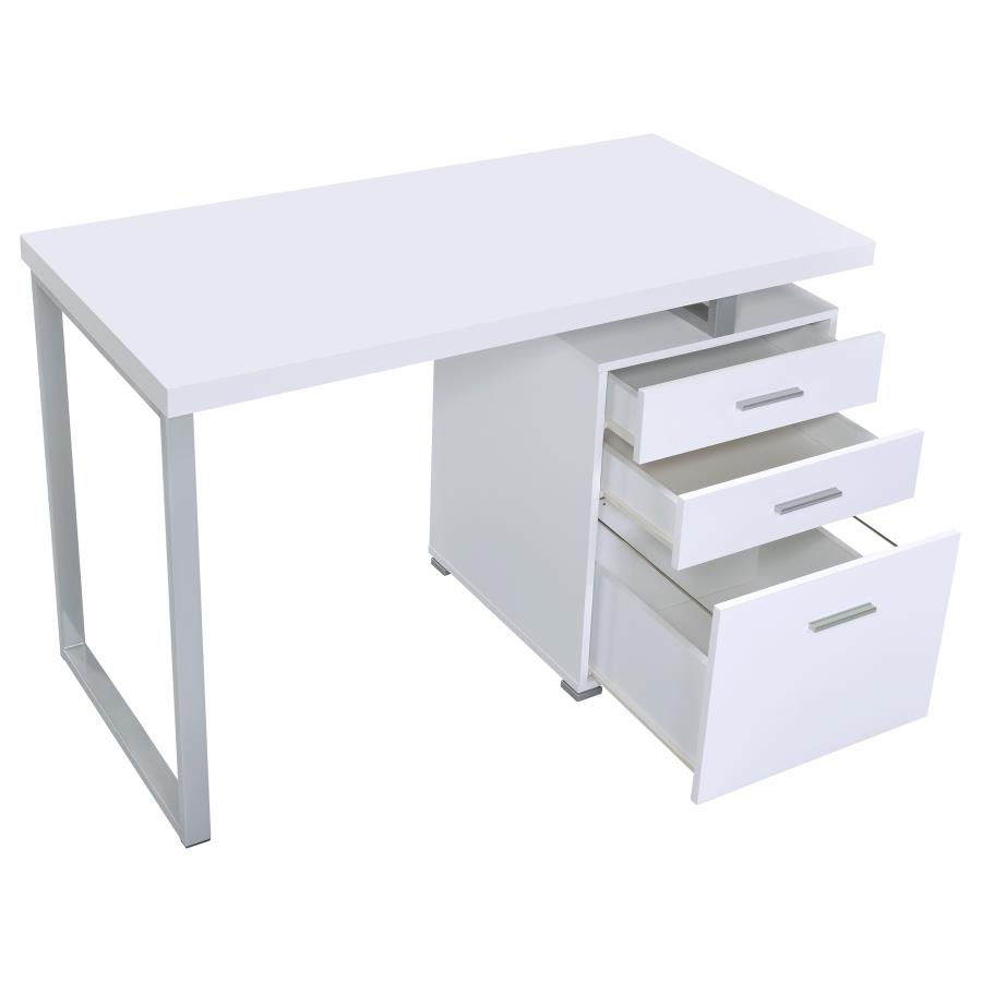 Brennan 47-inch 3-drawer Office Computer Desk White view 4