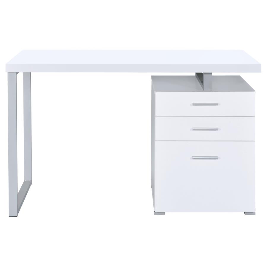 Brennan 47-inch 3-drawer Office Computer Desk White view 5