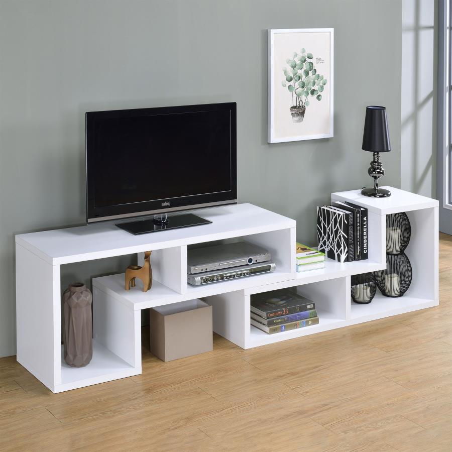 Velma Multipurpose TV Stand and Bookshelf White view 5