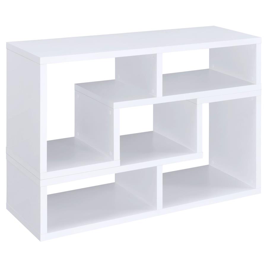 Velma Multipurpose TV Stand and Bookshelf White view 6