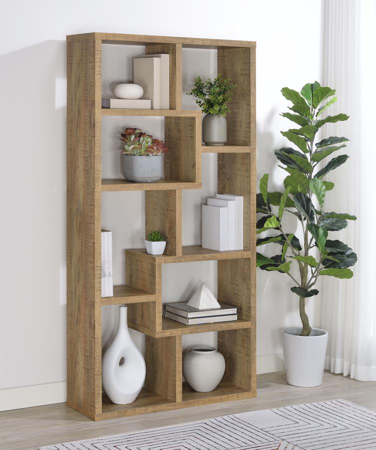 Theo 71-inch 6-shelf Bookshelf Mango view 2