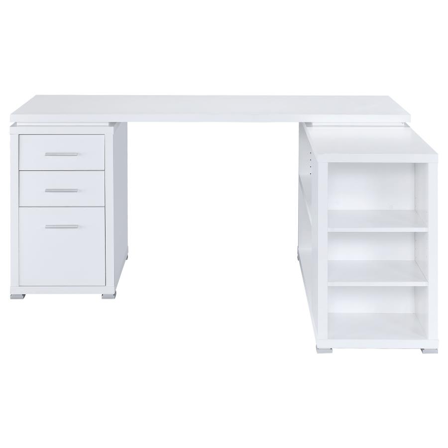 Yvette 60-inch 3-drawer L-Shape Computer Desk White view 5