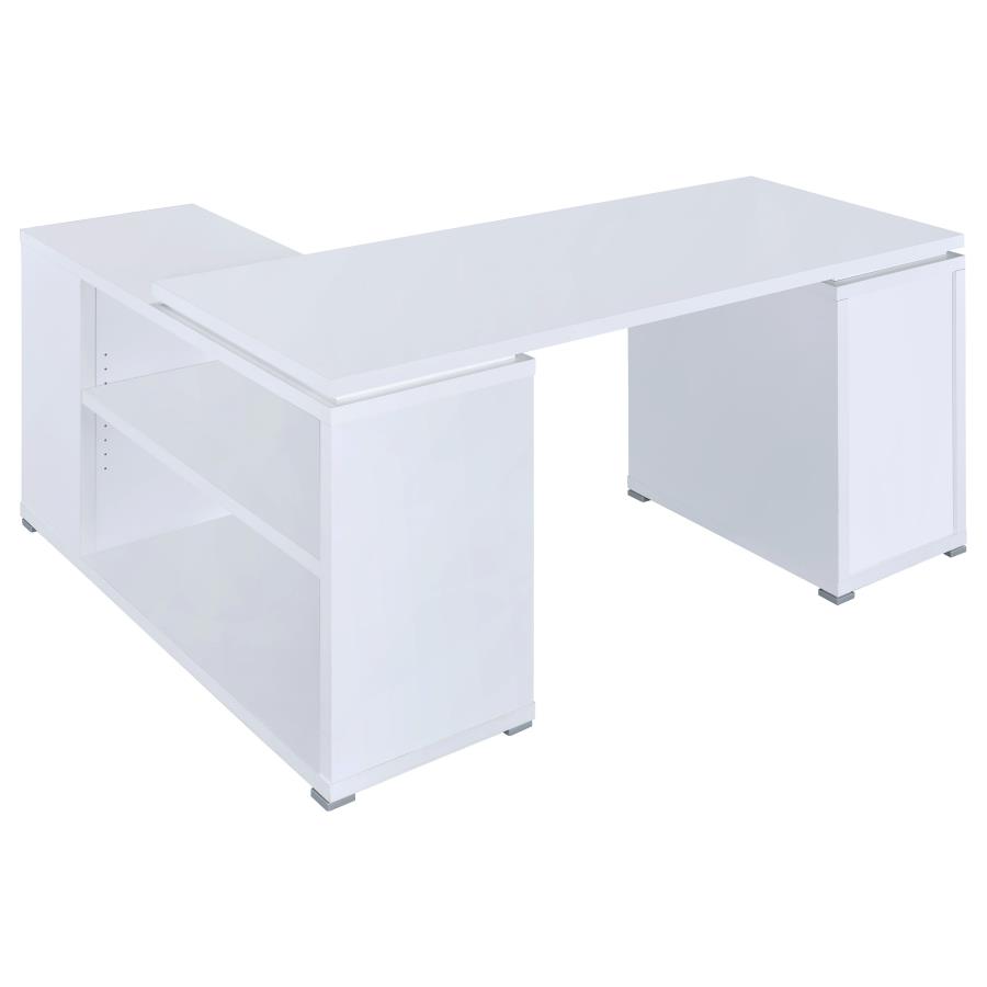 Yvette 60-inch 3-drawer L-Shape Computer Desk White view 7