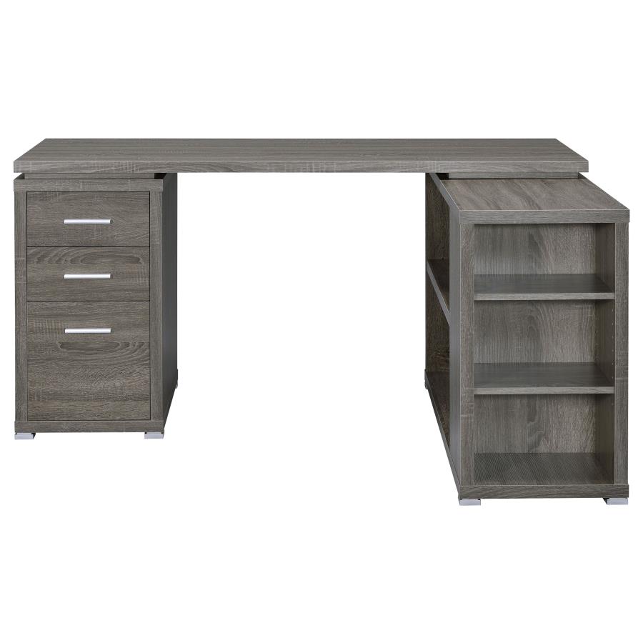 Yvette 60-inch 3-drawer L-Shape Computer Desk Weathered Grey view 5