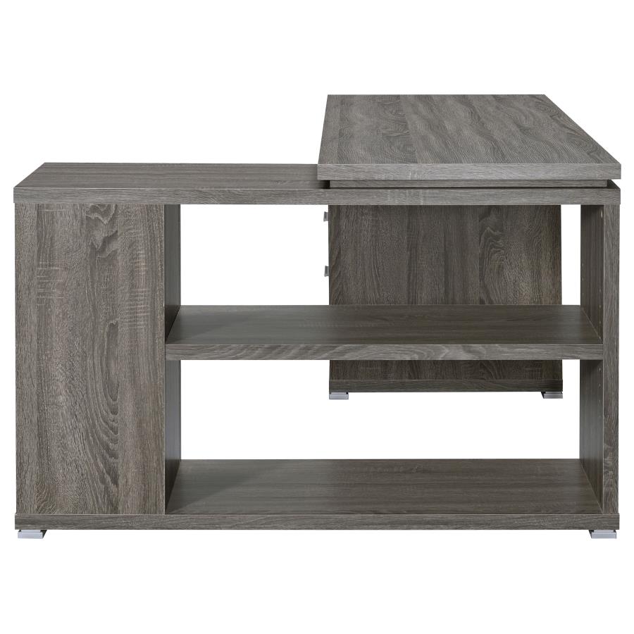 Yvette 60-inch 3-drawer L-Shape Computer Desk Weathered Grey view 6