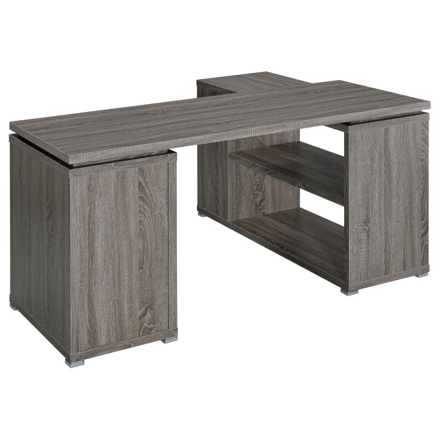 Yvette 60-inch 3-drawer L-Shape Computer Desk Weathered Grey view 7