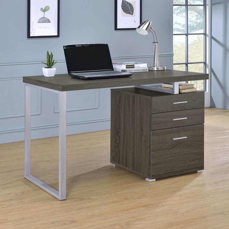 Brennan 47-inch 3-drawer Office Computer Desk Weathered Grey view 2