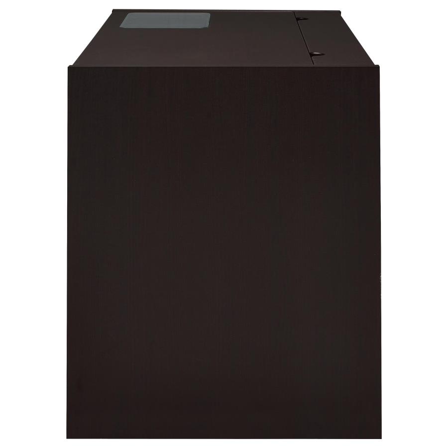 Halston 47-inch 2-drawer Office Desk with Cabinet Cappuccino view 5