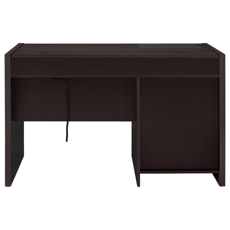 Halston 47-inch 2-drawer Office Desk with Cabinet Cappuccino view 6