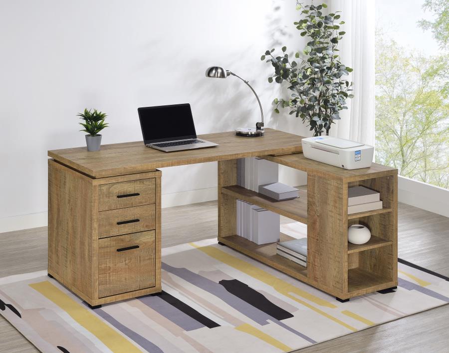Yvette 60-inch 3-drawer L-Shape Computer Desk Mango view 2