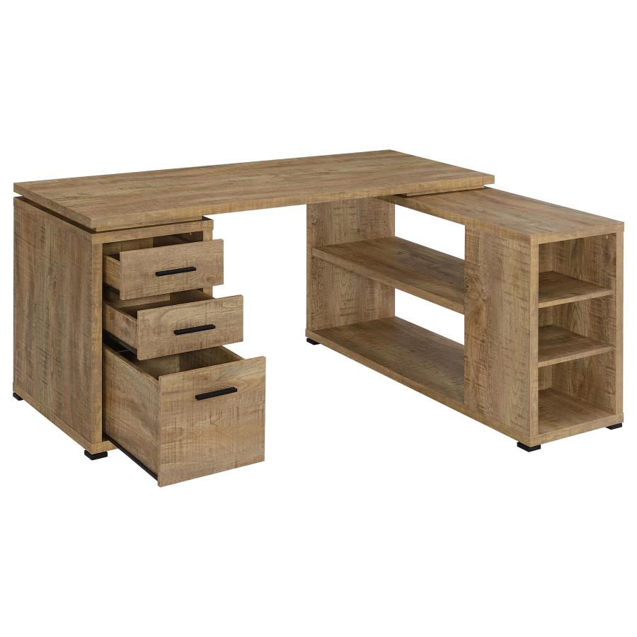 Yvette 60-inch 3-drawer L-Shape Computer Desk Mango view 3