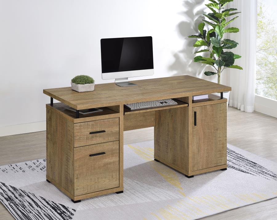 Tracy 55-inch 2-drawer Office Computer Desk Mango view 2