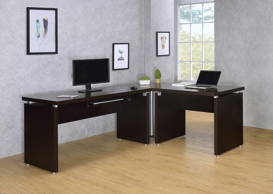 Skylar 83-inch L-Shaped Office Computer Desk Cappuccino view 2