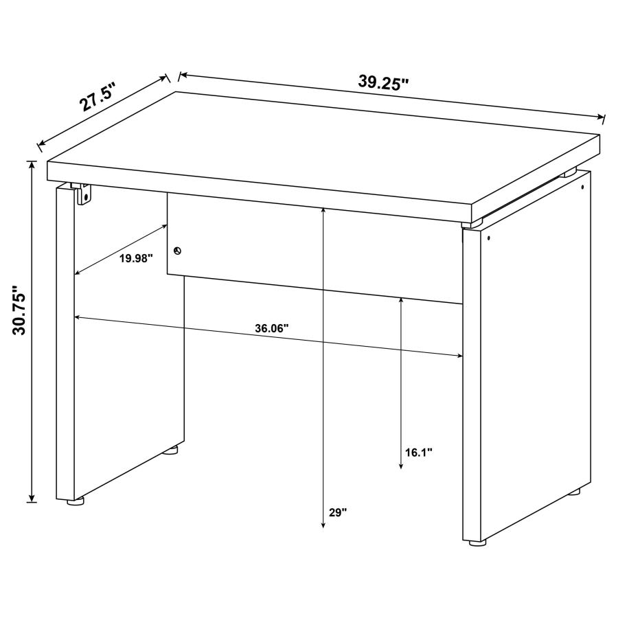 Skylar 39-inch Engineered Wood Writing Desk Cappuccino view 5