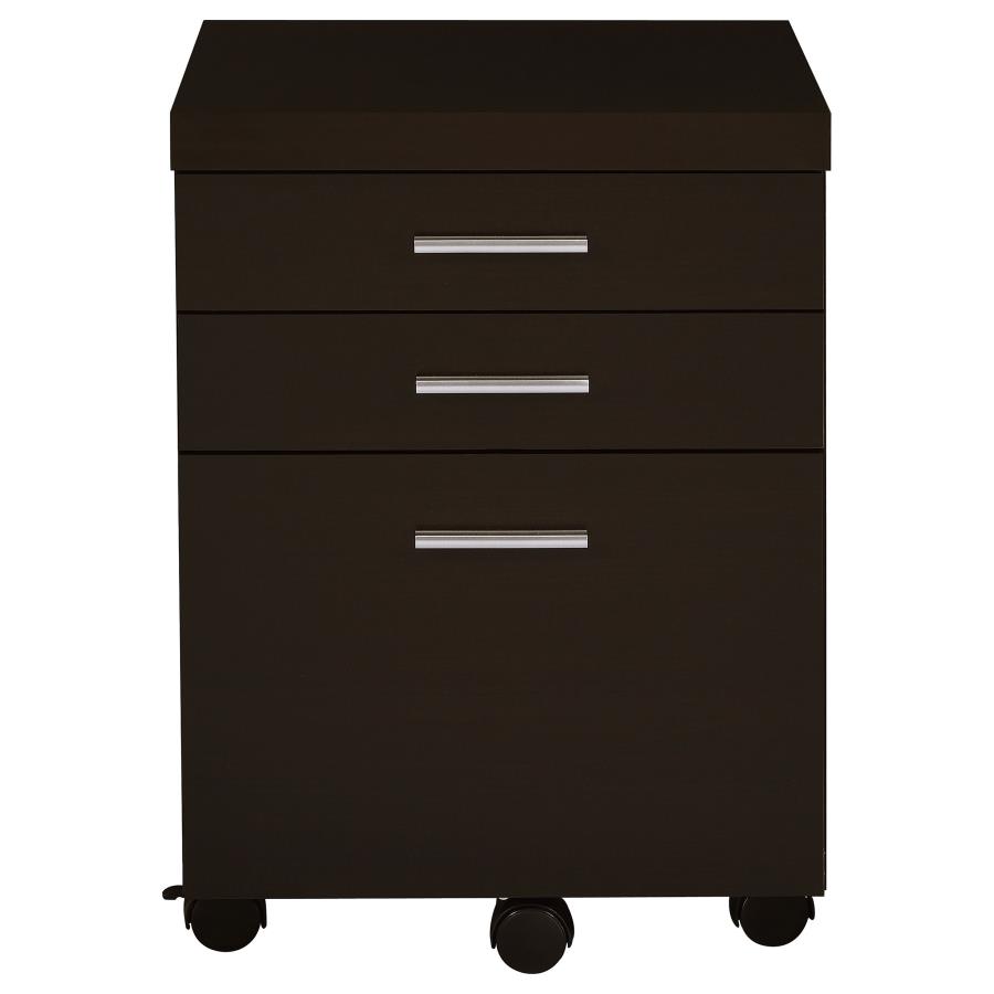Skylar 3-drawer Home Office Mobile File Cabinet Cappuccino view 4