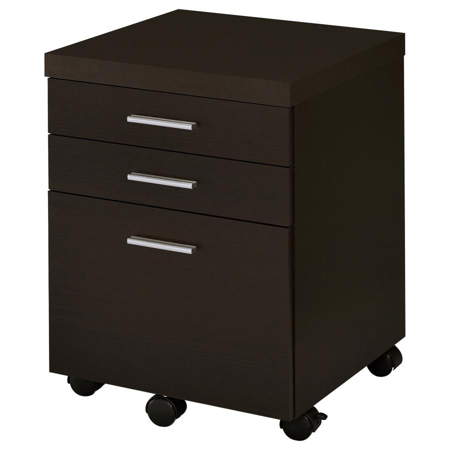 Skylar 3-drawer Home Office Mobile File Cabinet Cappuccino view 5