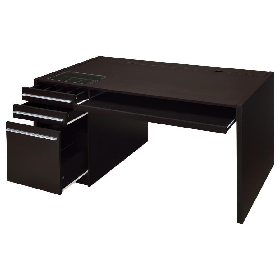 Halston 60-inch 3-drawer Office Computer Desk Cappuccino view 3
