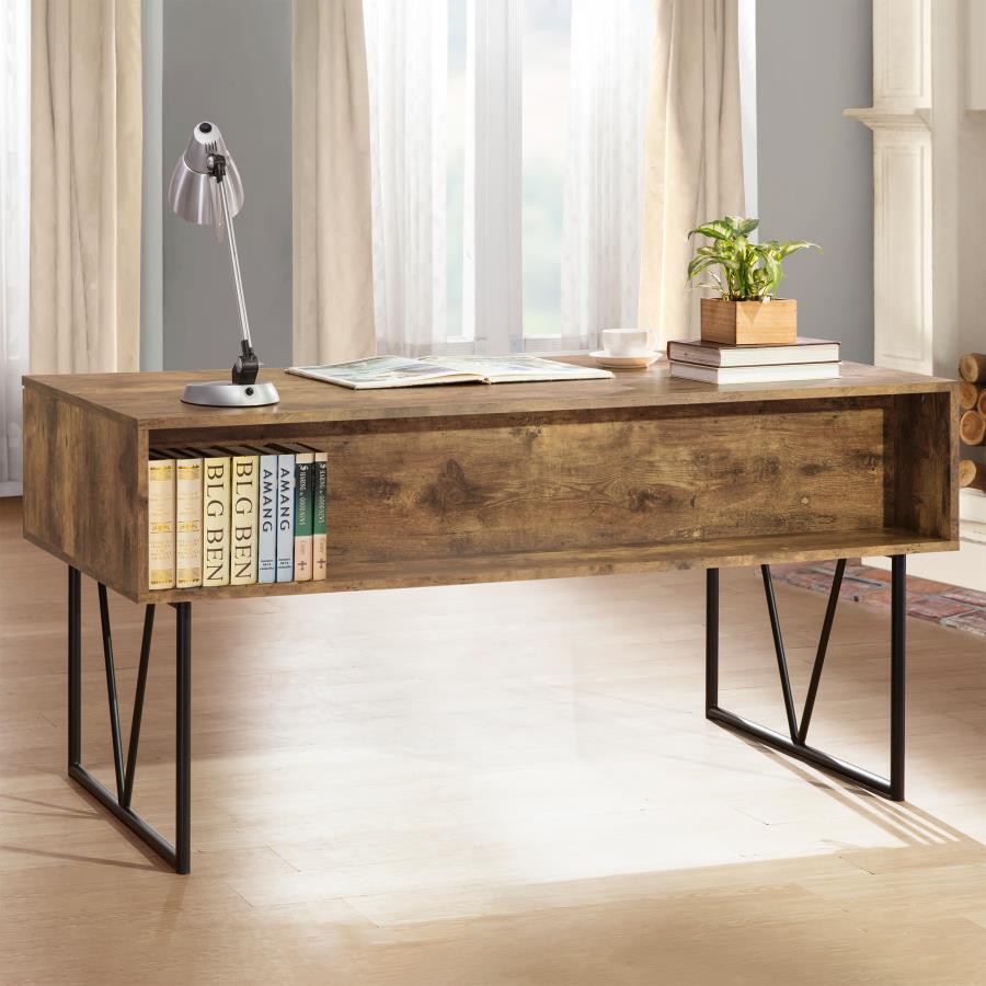 Analiese 63-inch 4-drawer Writing Desk Rustic Nutmeg view 3