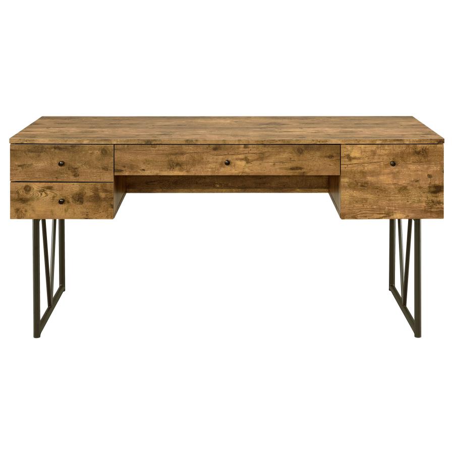 Analiese 63-inch 4-drawer Writing Desk Rustic Nutmeg view 5