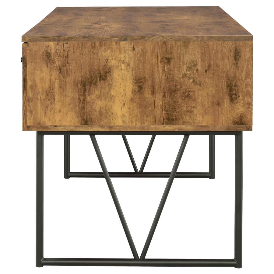 Analiese 63-inch 4-drawer Writing Desk Rustic Nutmeg view 6