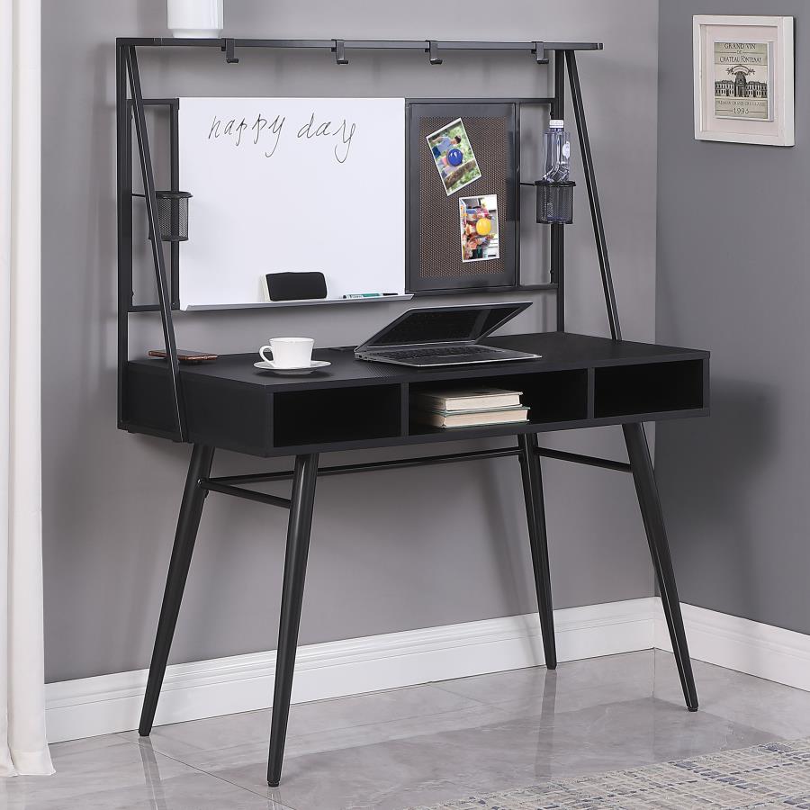 Jessie 47-inch Writing Desk with Whiteboard and USB Black view 2