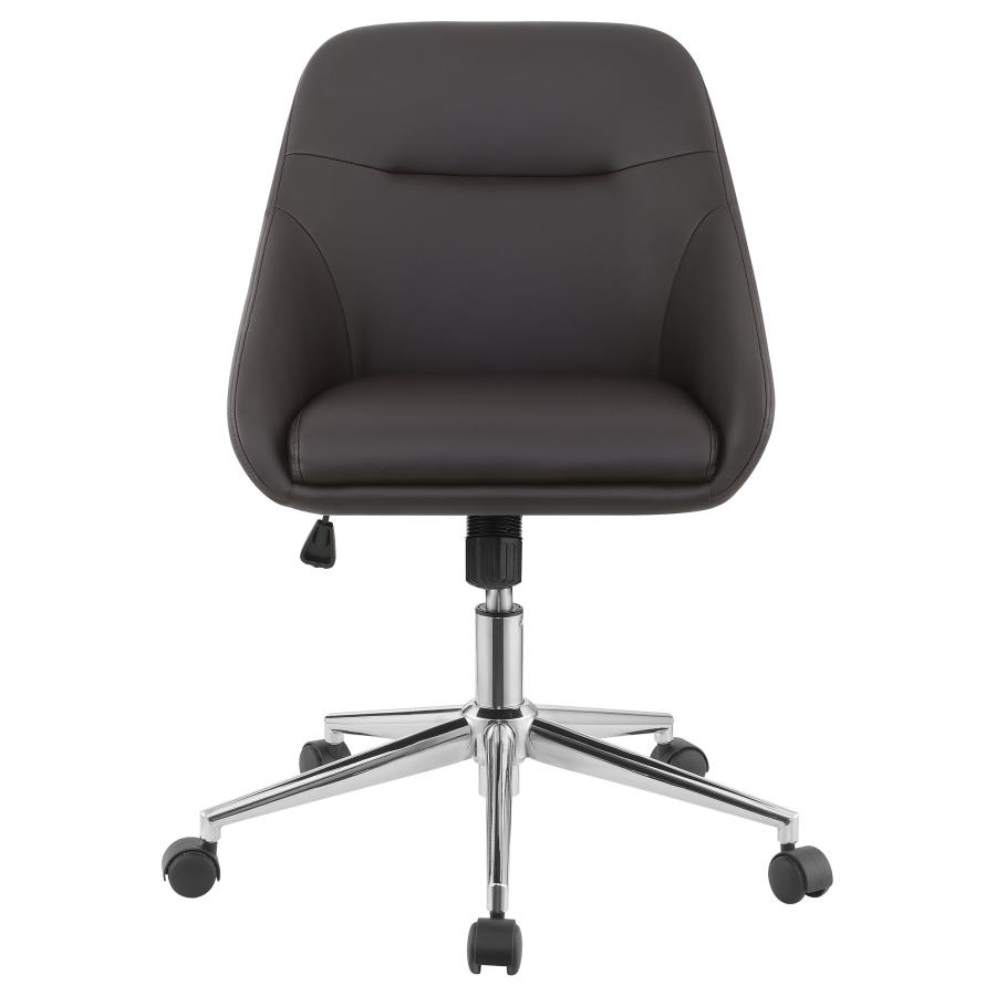 Jackman Upholstered Adjustable Home Office Desk Chair Brown view 3