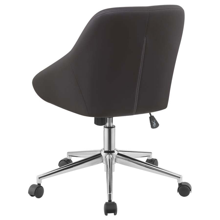 Jackman Upholstered Adjustable Home Office Desk Chair Brown view 4
