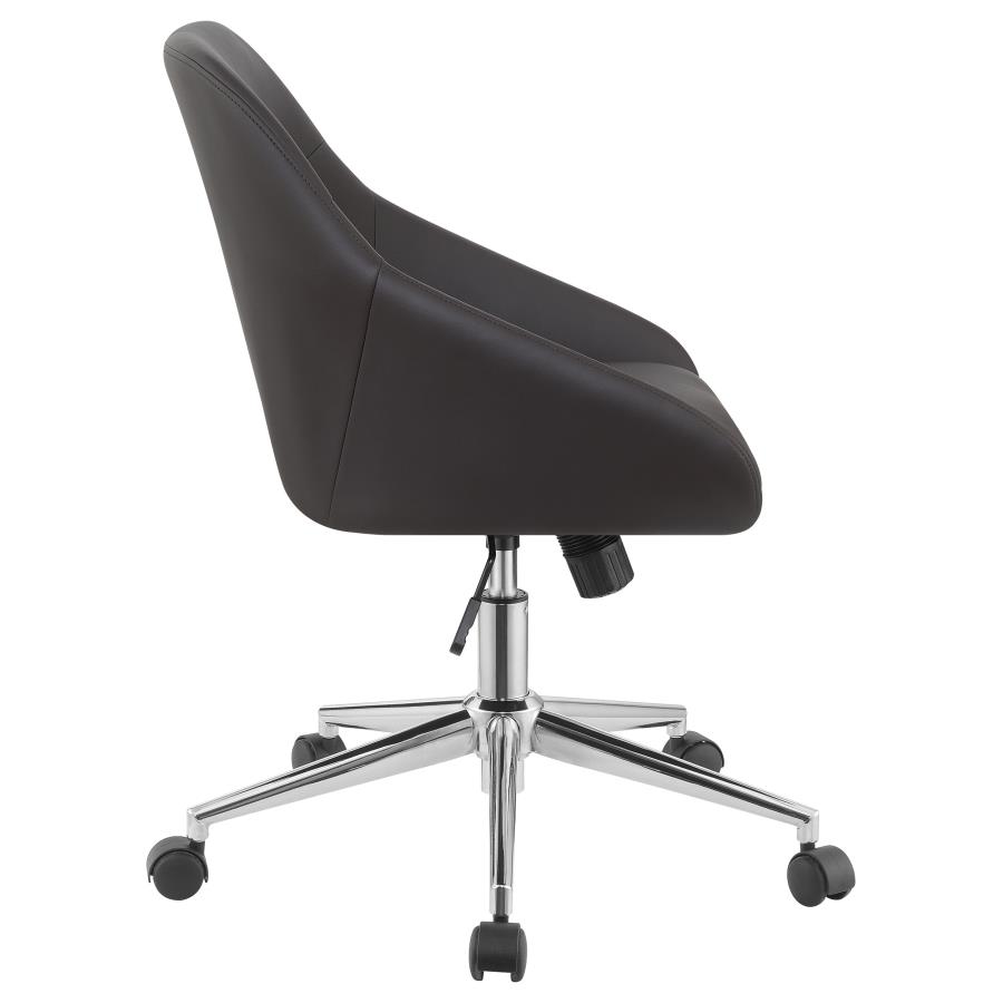 Jackman Upholstered Adjustable Home Office Desk Chair Brown view 5