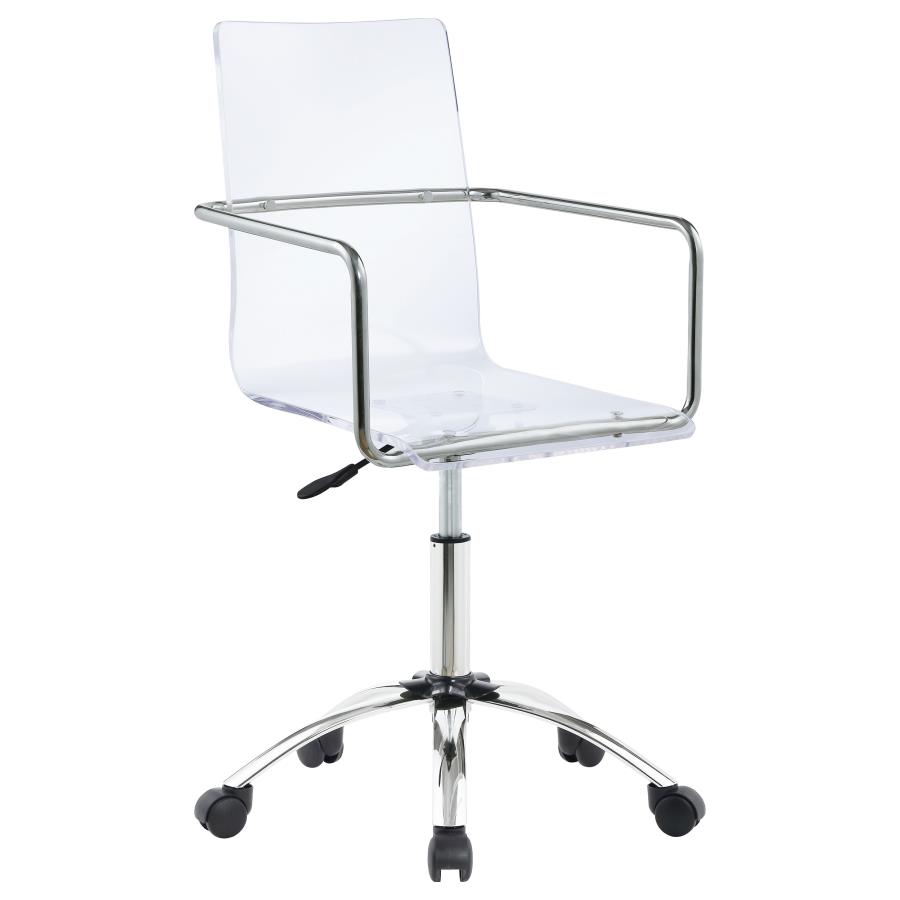 Amaturo Acrylic Adjustable Home Office Desk Chair Clear view 3