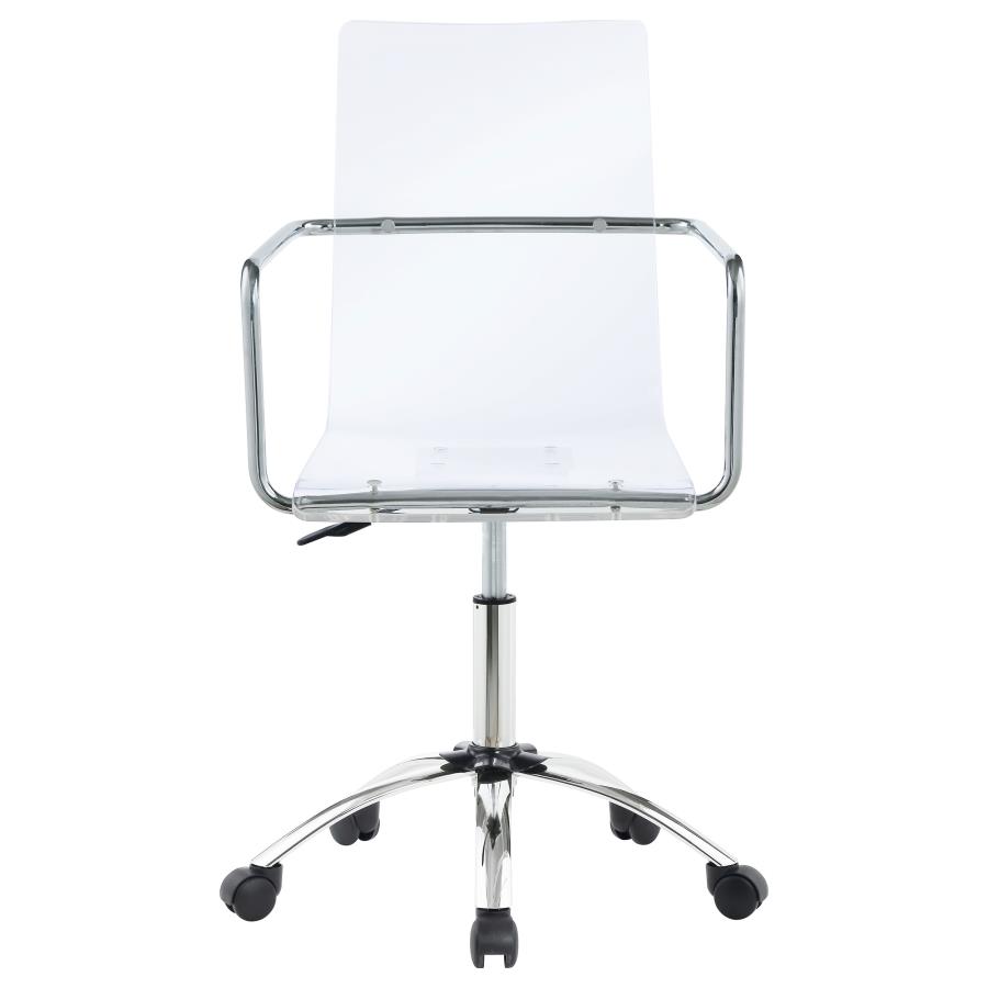 Amaturo Acrylic Adjustable Home Office Desk Chair Clear view 4