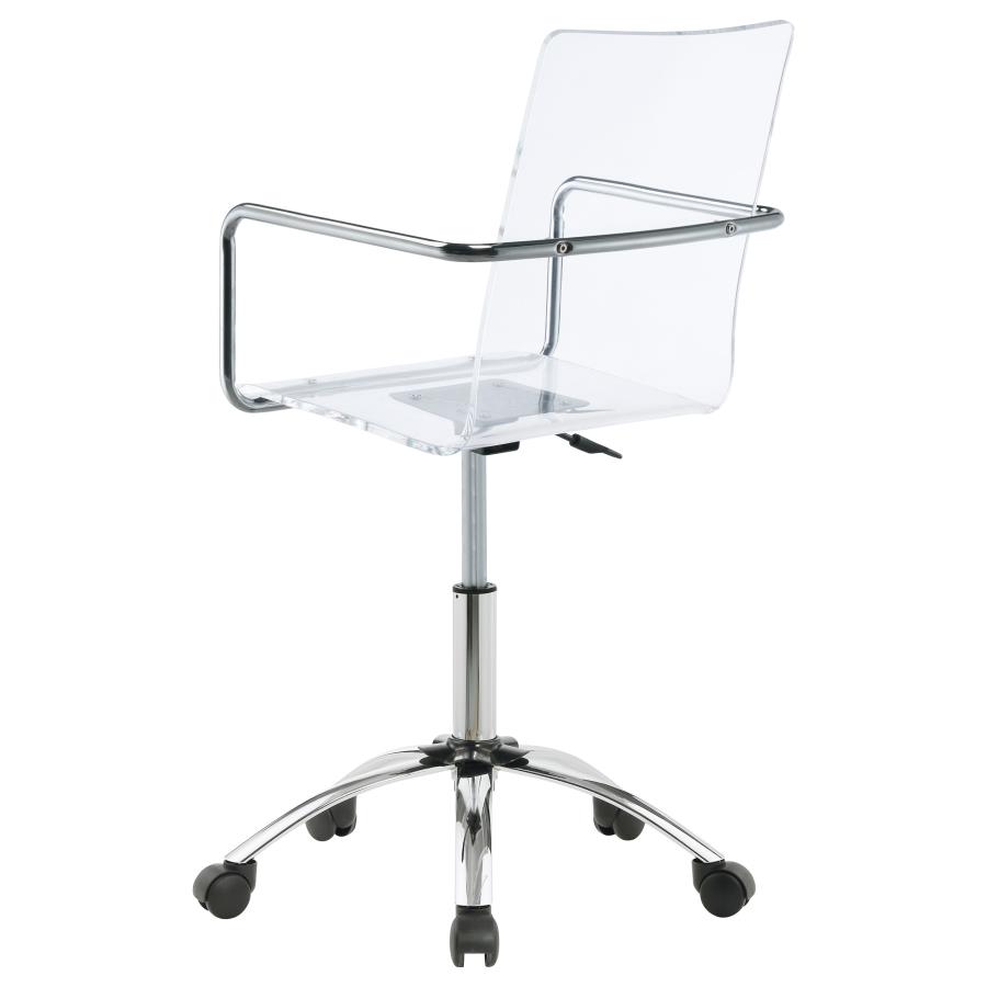 Amaturo Acrylic Adjustable Home Office Desk Chair Clear view 6