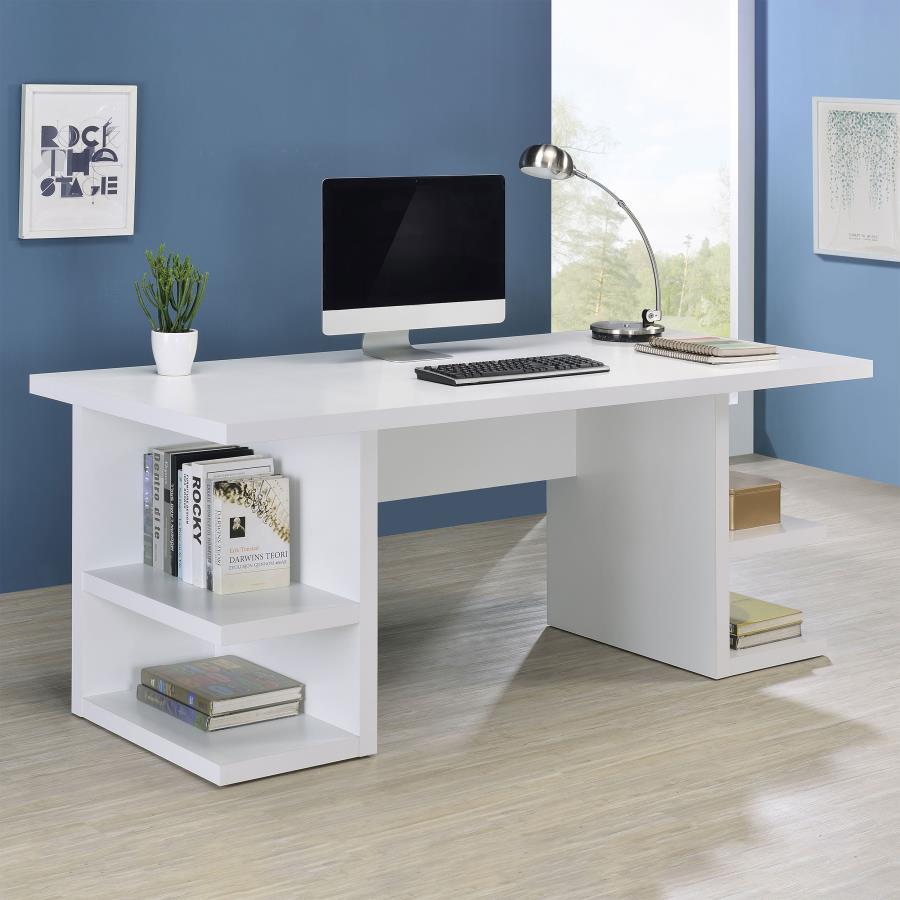 Alice 71-inch 4-shelf Engineered Wood Writing Desk White view 2
