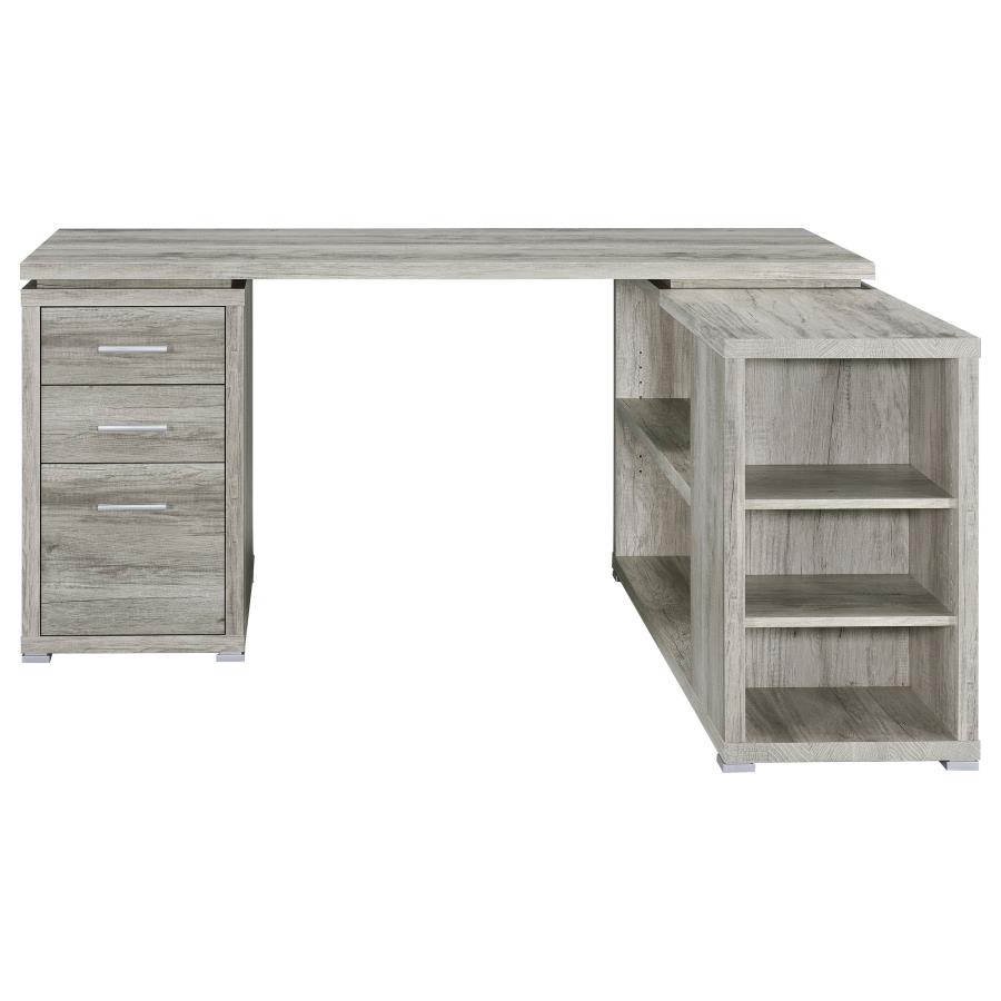 Yvette 60-inch 3-drawer L-Shape Computer Desk Grey Driftwood view 5