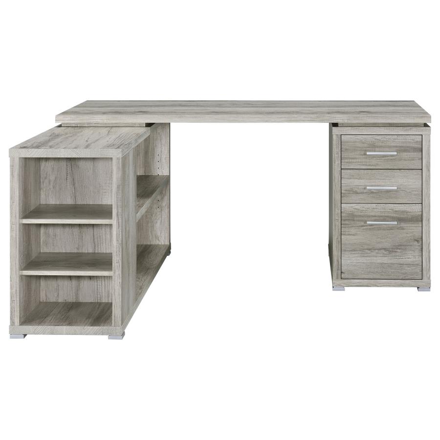 Yvette 60-inch 3-drawer L-Shape Computer Desk Grey Driftwood view 6